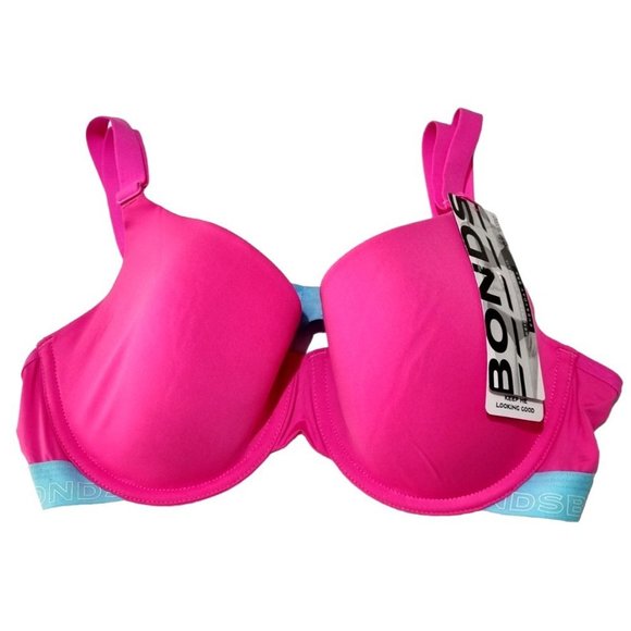 Bonds Other - BONDS Pink & Blue Everyday T-Shirt Bra Underwire Padded Adjustable Size 14D